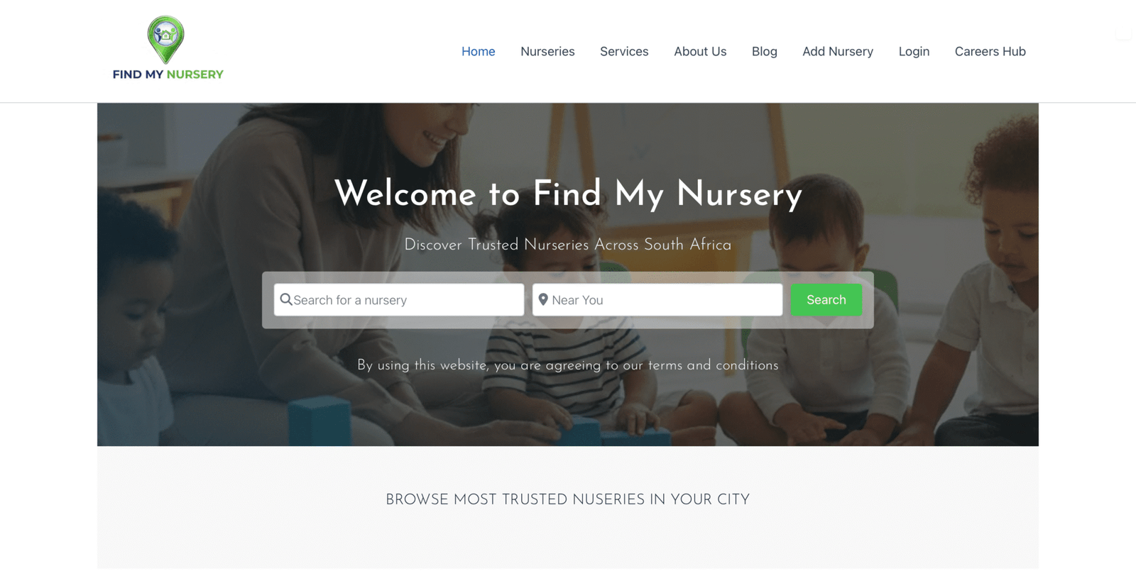 findmynursery webiste, find my nursery, findmynursery.net webiste example